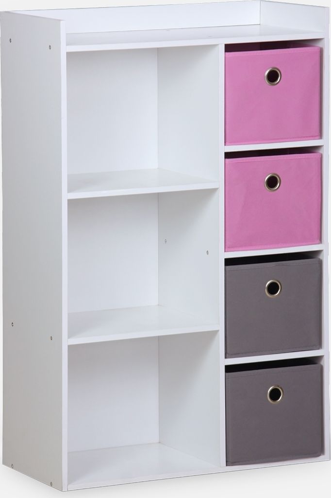 sweeek - Kinderschrank in weiß - Rosa Produktbild 3