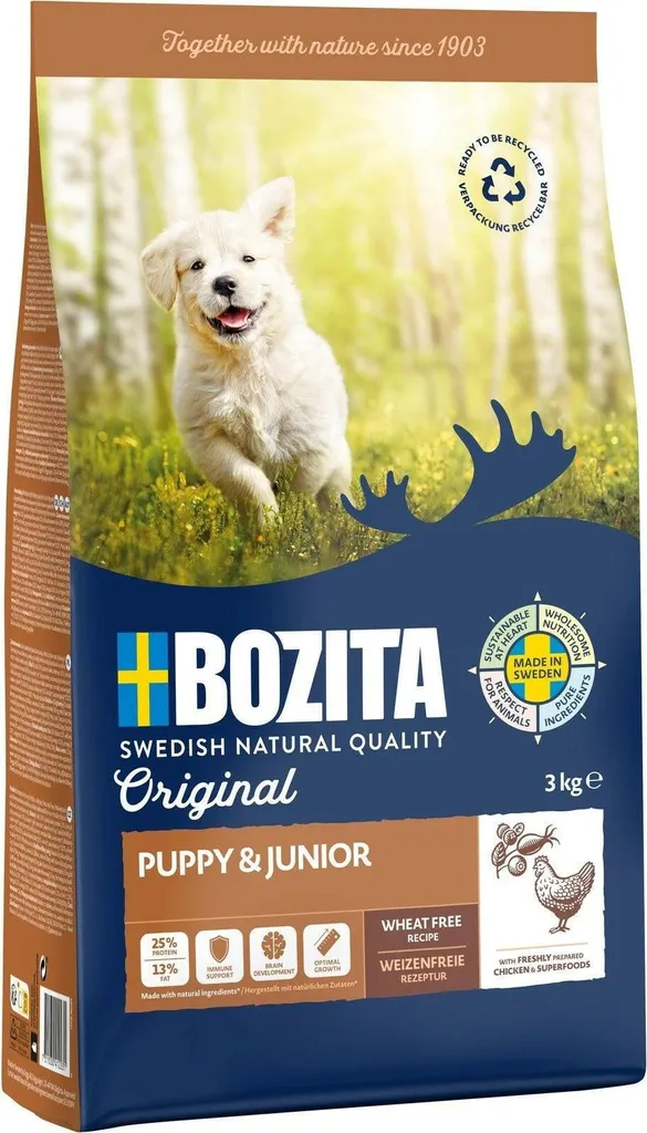 Bozita Puppy & Junior Pollo 3kg | Offerta Cibo Cuccioli Svedese