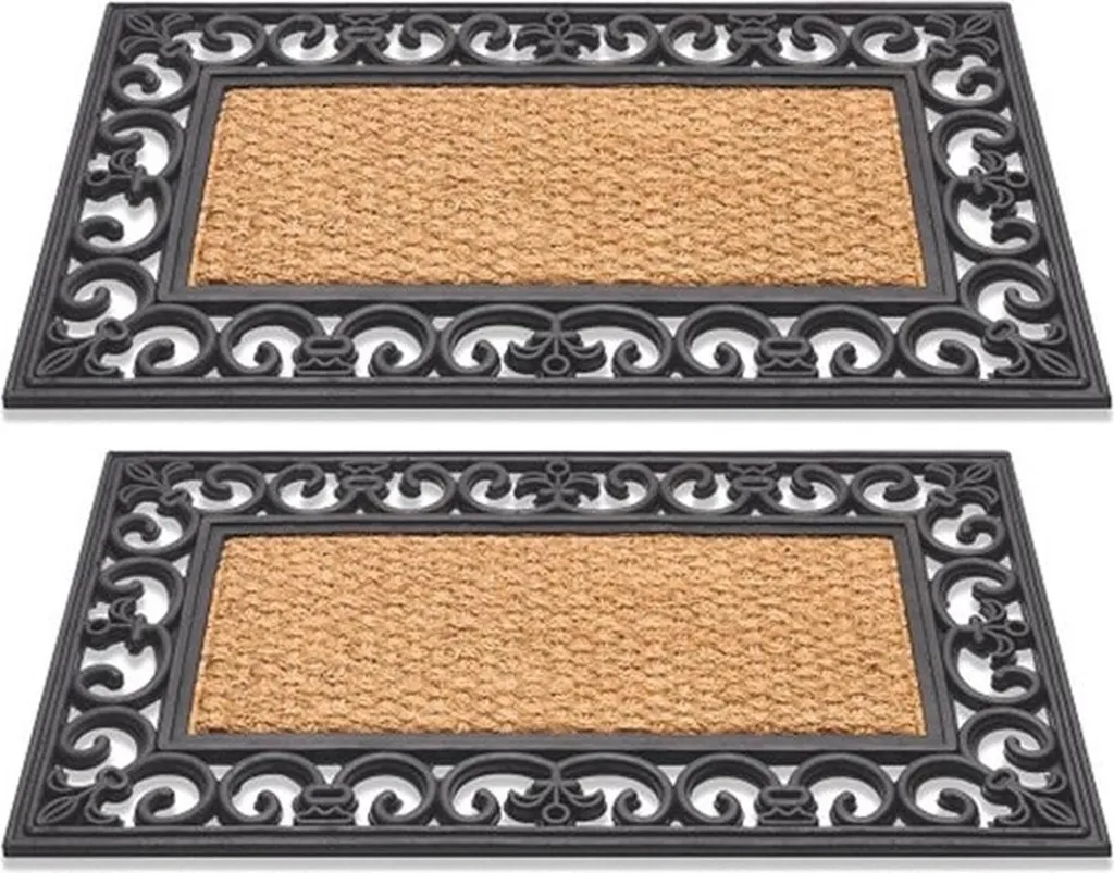 Tapis d'entrée Hamat Gazelle 45x75 cm lot de 2 paillassons gris anthracite