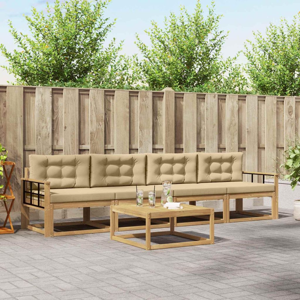 Möbel Outdoor-Sofagarnitur mit Kissen 4 pcs Weiß und BeigeGartensofas - Gartensofas c2403