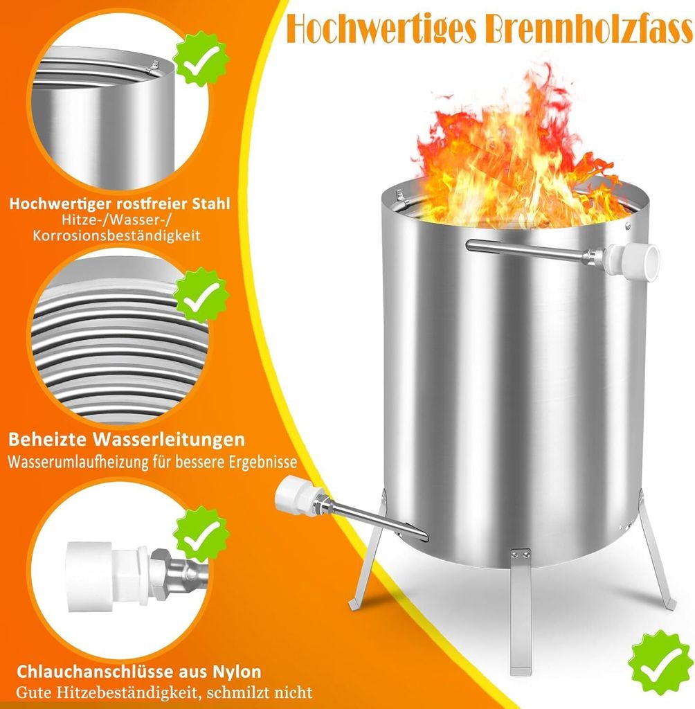 Sessamen-LP Brennholz Poolheizung Pool Heizung mit Feuer Produktbild 3