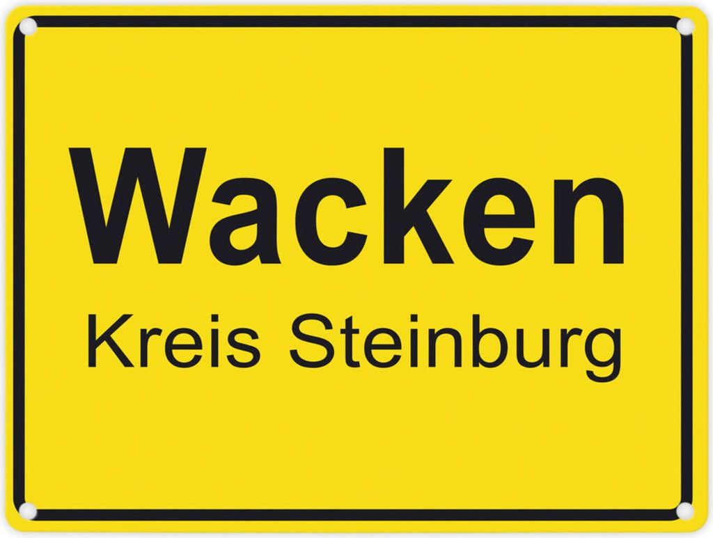 Wacken Ortsschild Schild Blechschild Aluminiumschild Emailleschild