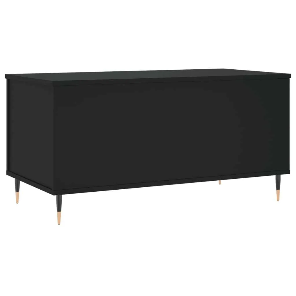 Tavolino Basso Nero 90cm - Coffee Table Moderno con Vano Interno - 5