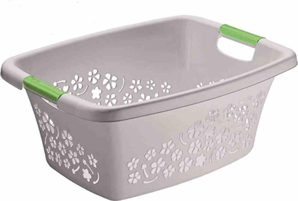 Kôš na bielizeň "Flowers" 50 l sivý 65,1 x 48,6 x 26,2 cm Obrázok produktu 1