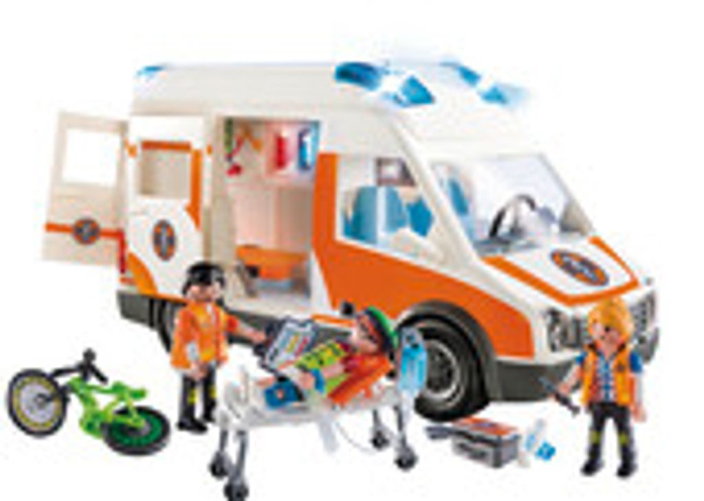 Ab 4 Jahren Playmobil City Life 70049 Rettungswagen mit Licht und Sound 