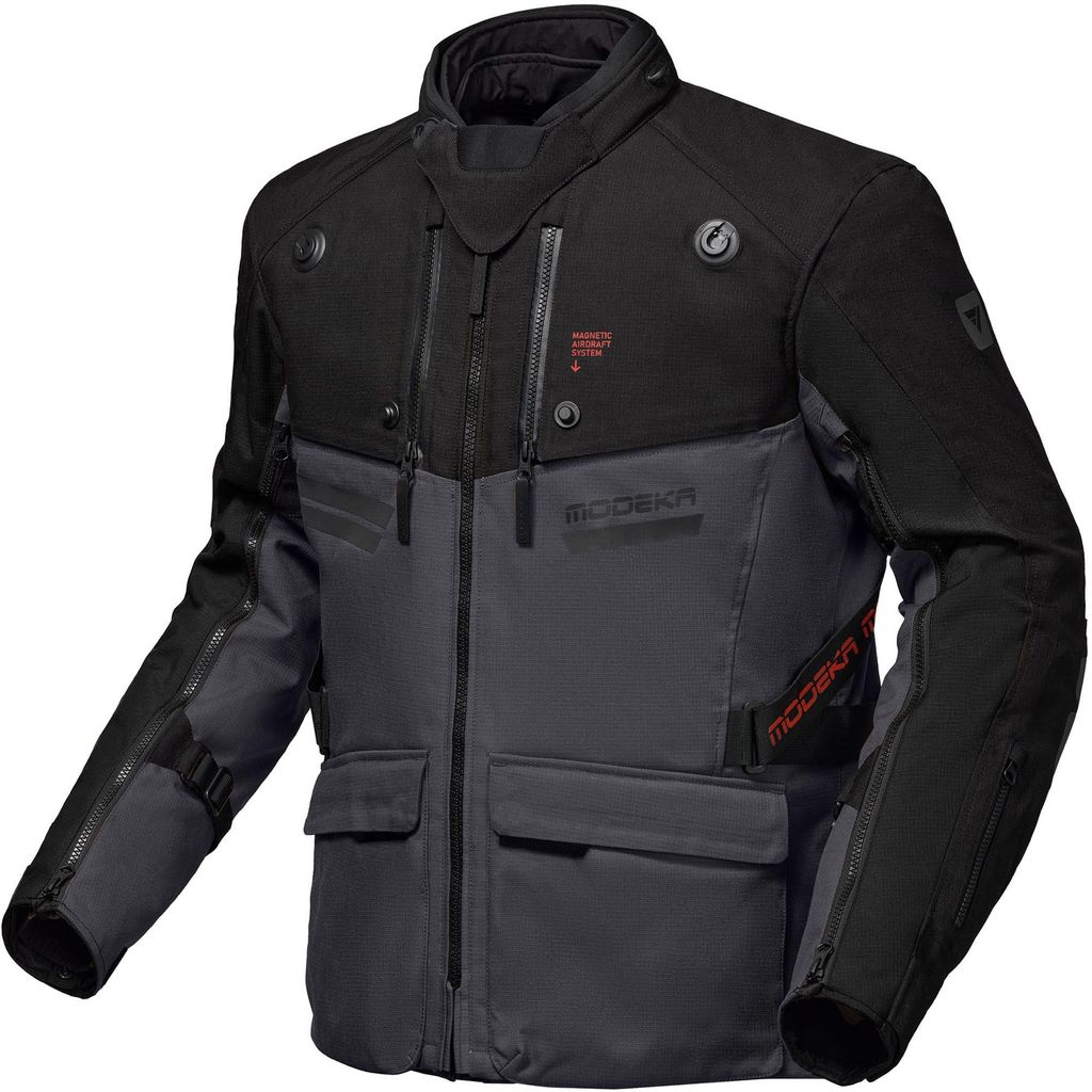 Modeka Atlaz Motorrad-Textiljacke, dunkelgrau/schwarz, M Produktbild 
