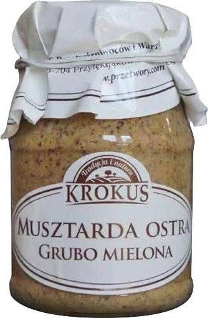 MUSZTARDA OSTRA GRUBO MIELONA 180 g - KROKUS
