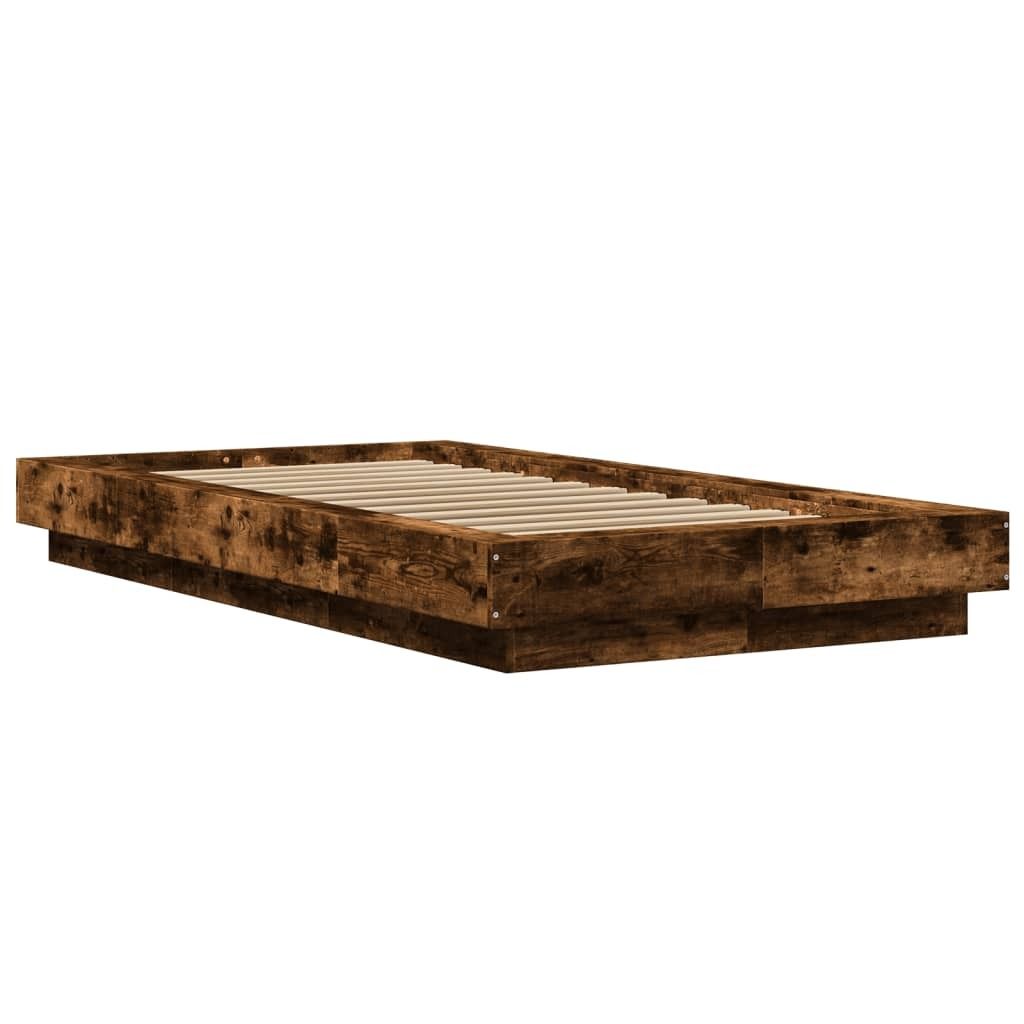 Bettgestell Räuchereiche 100x200 cm Holzwerkstoff