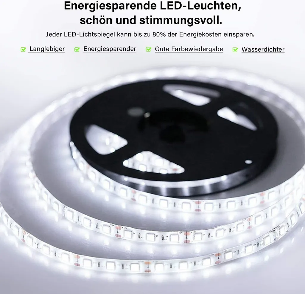 SONNI Specchio da bagno a LED Specchio illuminato senza nebbia 80 x 60 cm Specchio da bagno con illuminazione Interruttore a sfioramento Specchio da parete a LED con presa per rasoio e specchio da trucco con ingrandimento 3x - 7