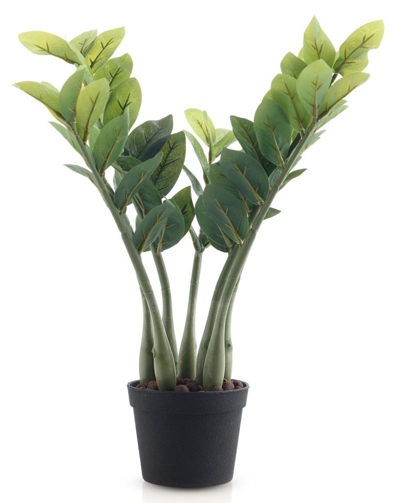 Meisterhome Zamioculcas Kunstpflanze 50 cm – Künstliche ZZ Pflanze realistisch – Pflegeleichte Zimmerpflanze im Topf – Deko Pflanze für Woh...