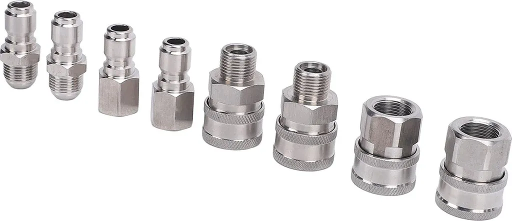 8 Raccords Rapides Nettoyeur Haute Pression 3/8 Pouces Mâle et Femelle