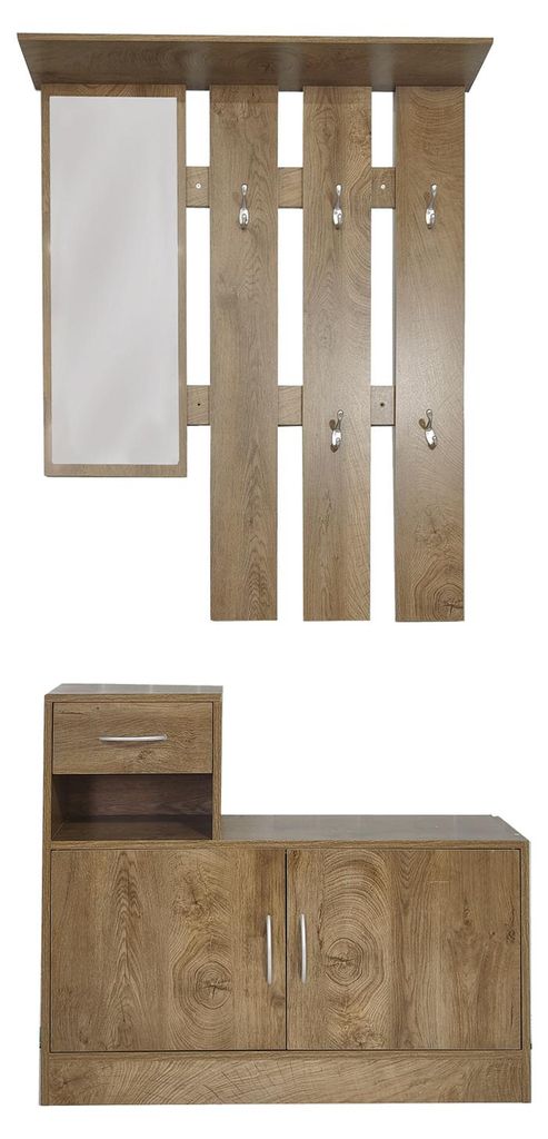 Garderobe Thekla, Garderobenpaneel mit Spiegel Produktbild 