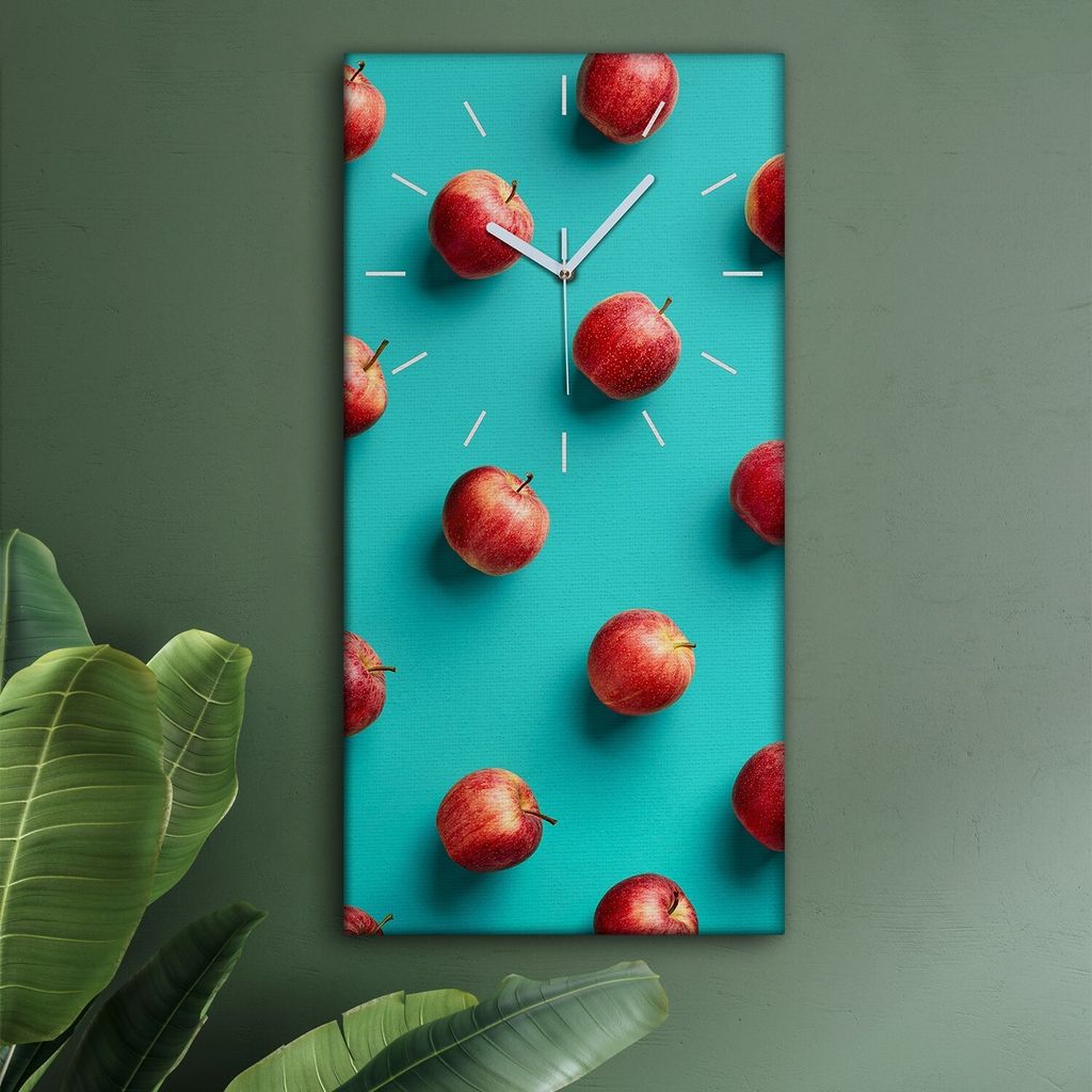 Wohnzimmer Leinwand Uhr Geräuschlos Küche 30x60 Farbige, Früchte, Motive, weiße Zeiger