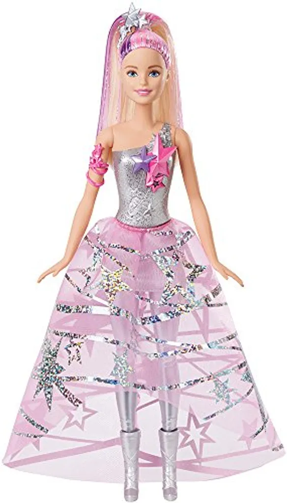 Barbie Robe Étoilée Scintillante - Design Galactique et Pailleté Or