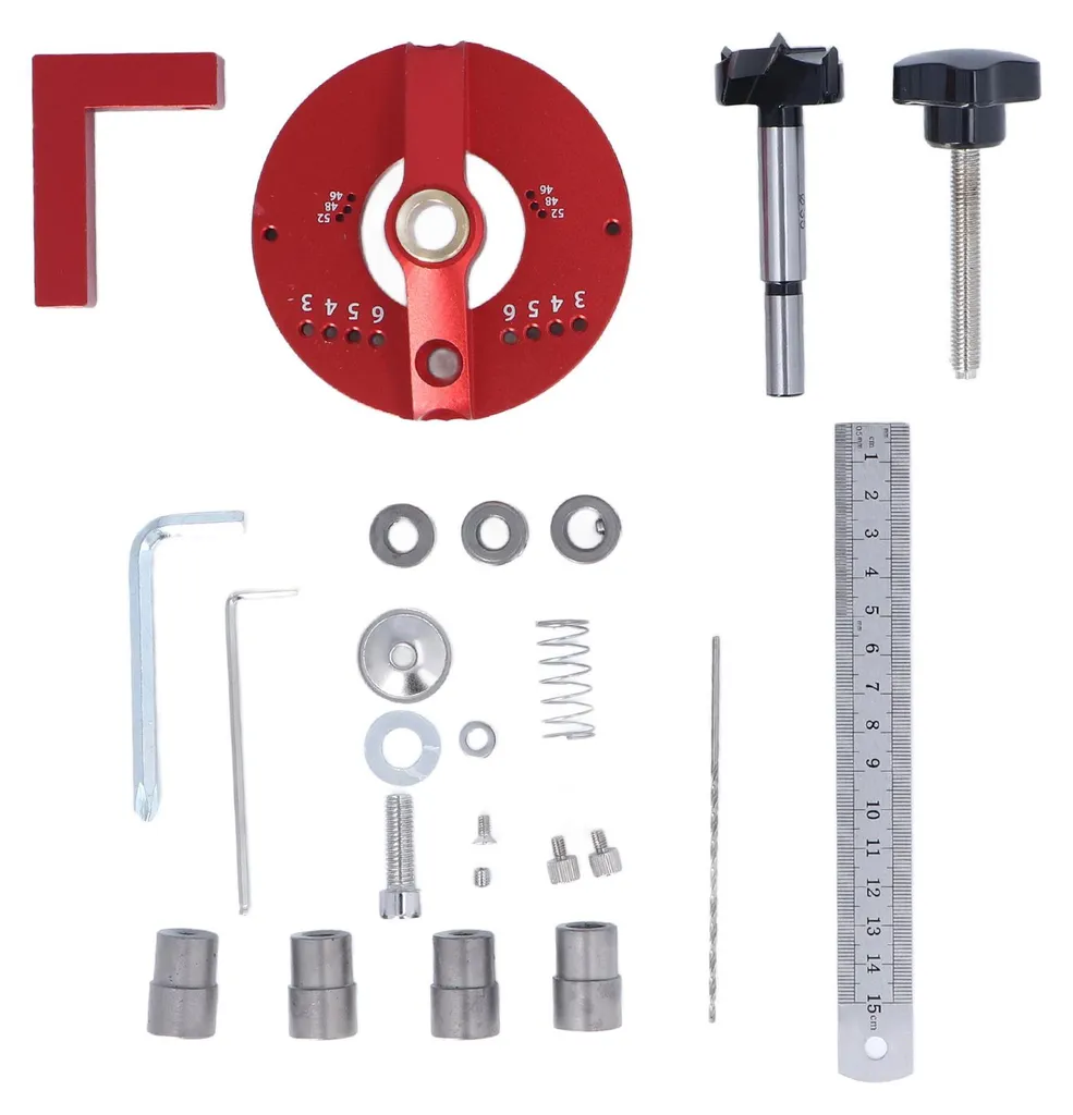 Kit perçage charnière 35 mm avec butée de profondeur réglable bois