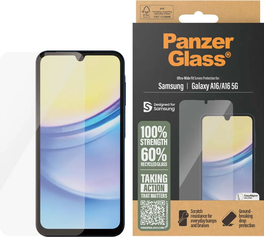 PanzerGlass Samsung Galaxy A16 | Pellicola Vetro Temperato Ultra-Wide Fit
