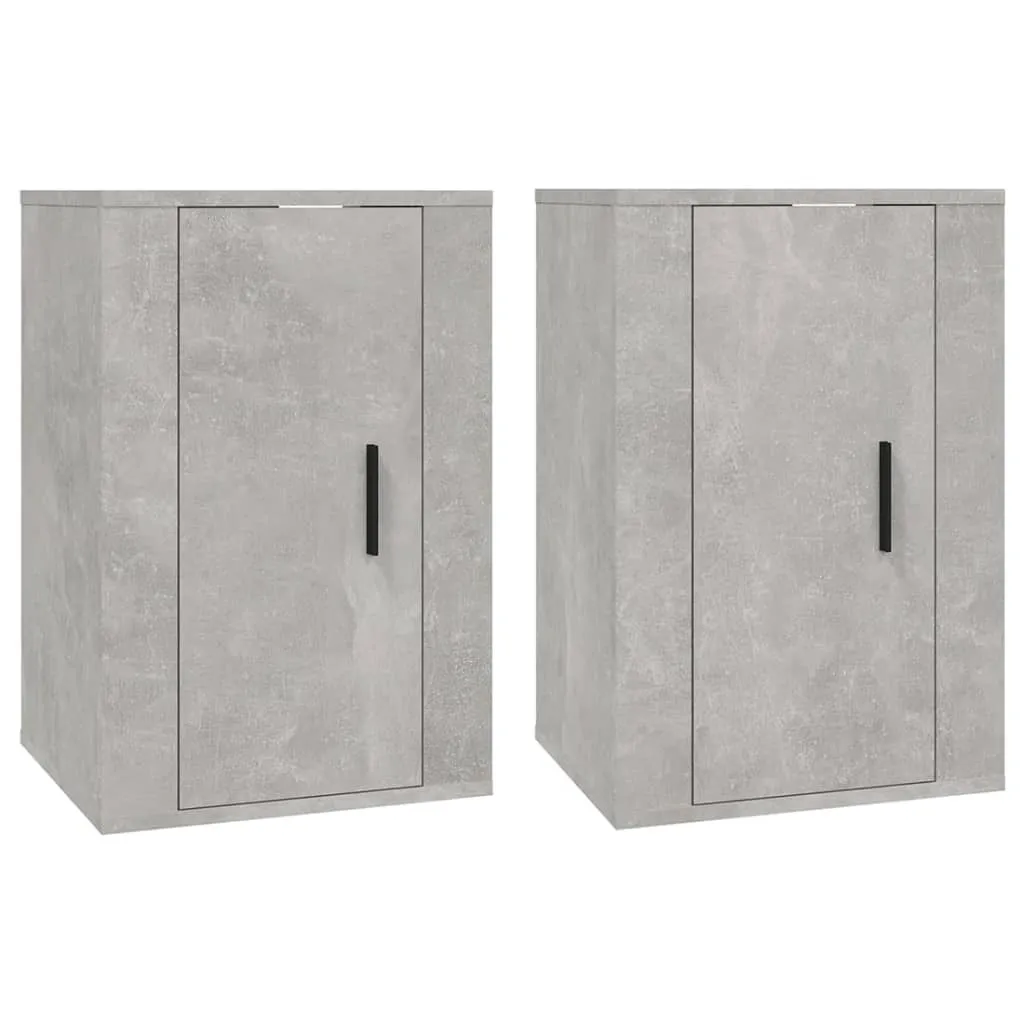 Mobili Porta TV a Parete 2 pz Grigio Cemento SYFAX 40x34.5x60 cm