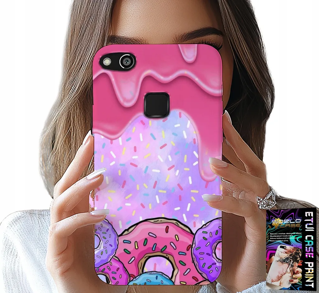 Custodia Per Huawei P9 Lite 2016 - Ciambelle Dolci Con Glassa Sullo Sfondo + Foglio Di Alluminio