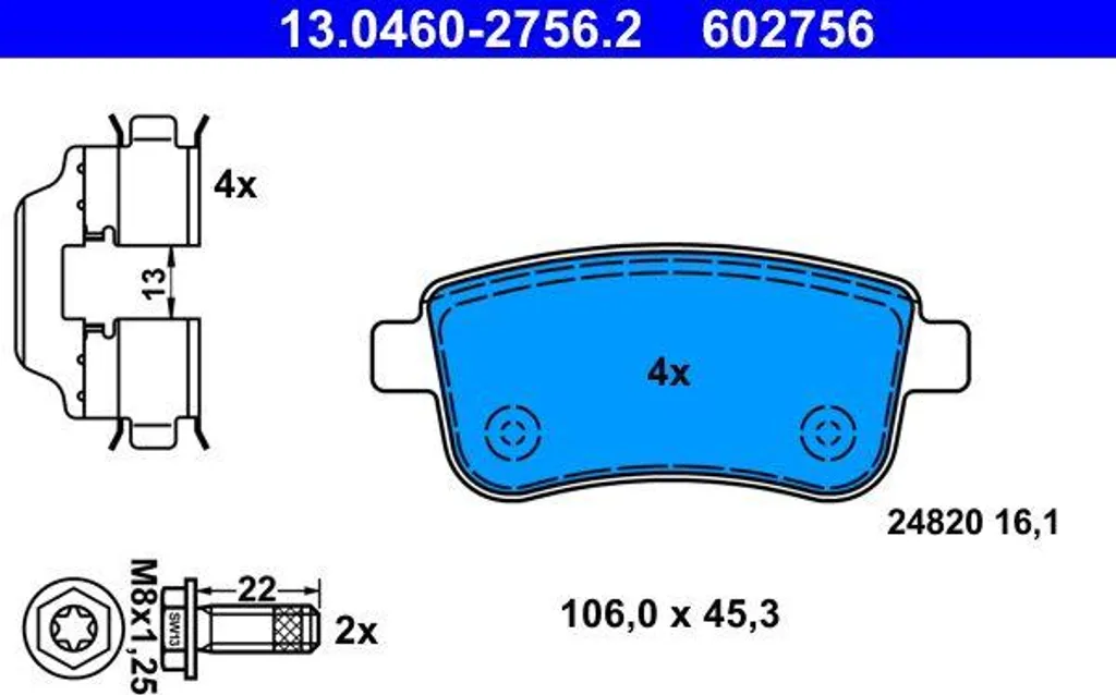 Plaquettes de frein OE 440603734R haute endurance pour Megane et Arkana