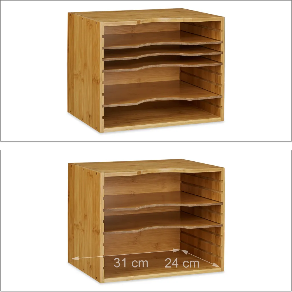 Rangement courrier bambou empilable et robuste pour un bureau ordonné