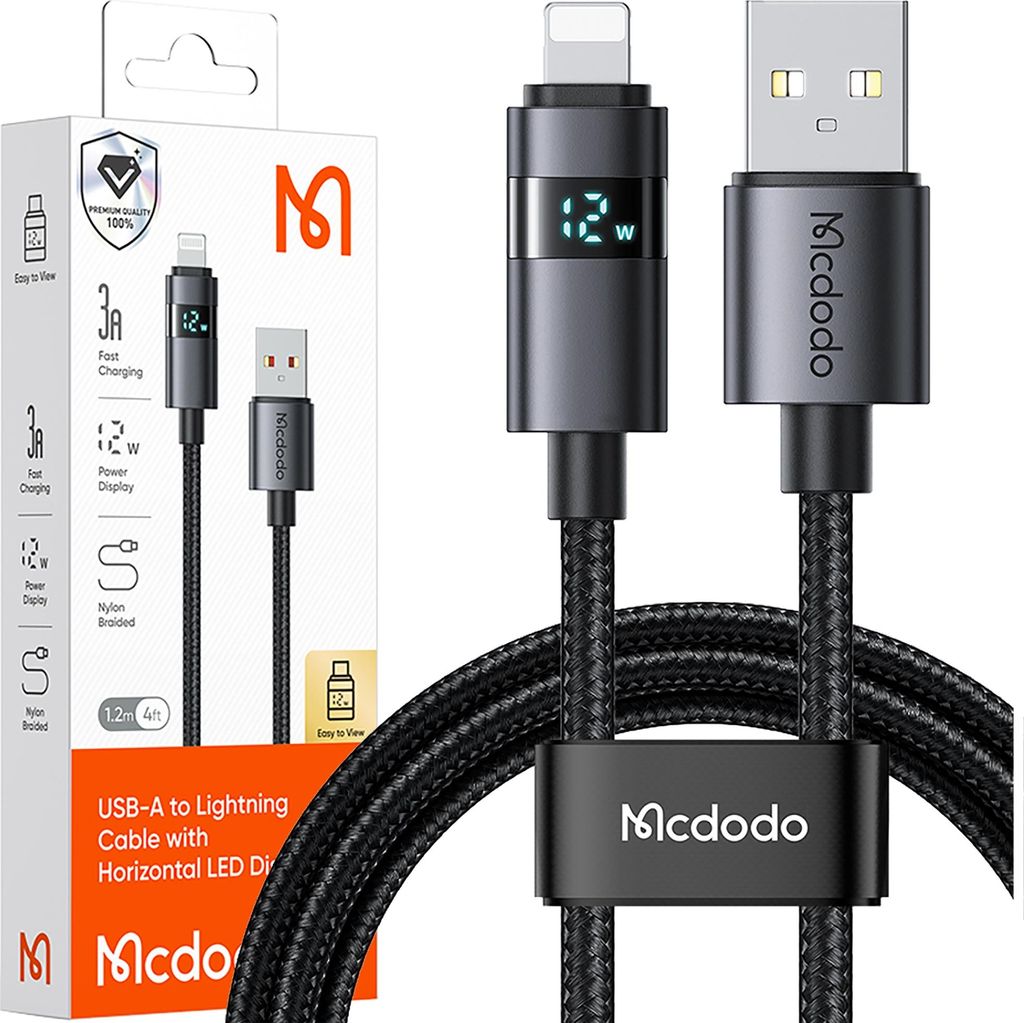 Cavo USB A A Lightning Per CarPlay – Ricarica Rapida E Trasferimento Dati – 0,9 M Bianco Per IPhone 14-13-12-11-XR-8