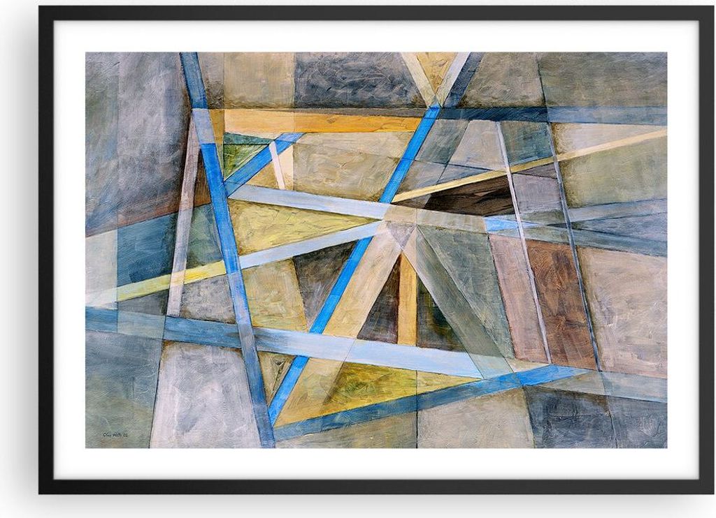 Gerahmtes Poster - Schwarzer Rahmen - Abstraktion modern - 70x50 cm - Wand Bild - Wanddeko - Wandbilder - Kunstposter - Wandposter - Bilderrahmen -...