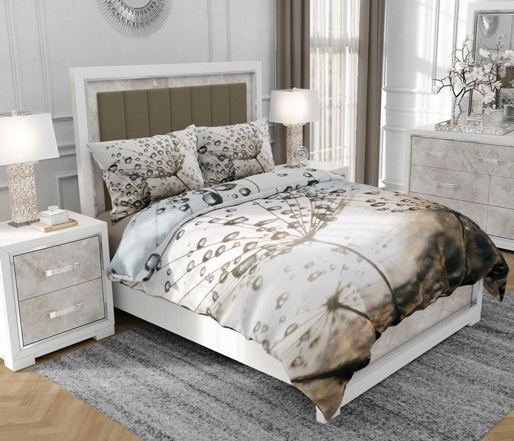 Bettwäsche 200x220 cm + 2x70x80 cm, 3-teilig, 100% Baumwolle, Satin, Reißverschluss, Bunt - SOVIO | So.0279