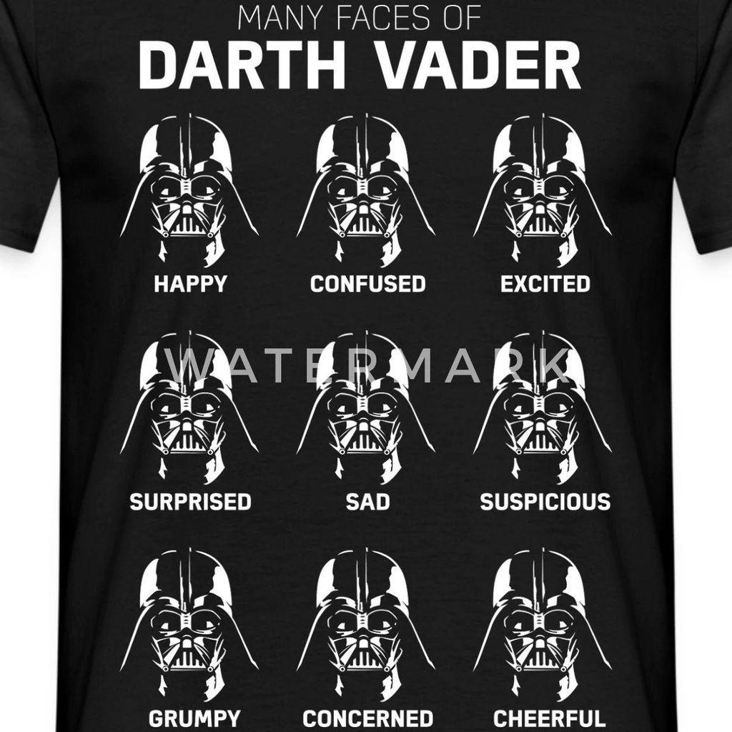 Star Wars Darth Vader Mimik Männer T-Shirt, XXL, Schwarz