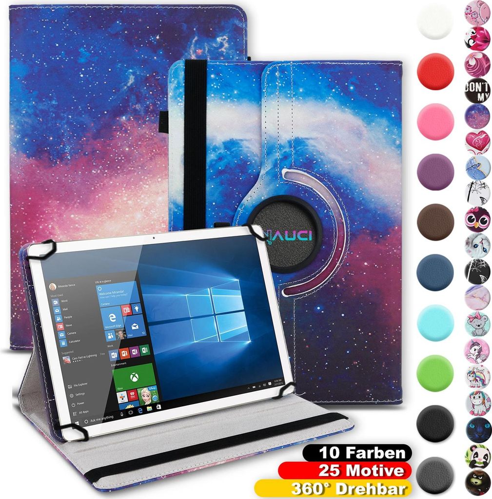 Tablet Tasche für Tab G16 Hülle Schutzhülle 360 Grad Drehbar 10,1 Zoll Case, Farbe:Lila