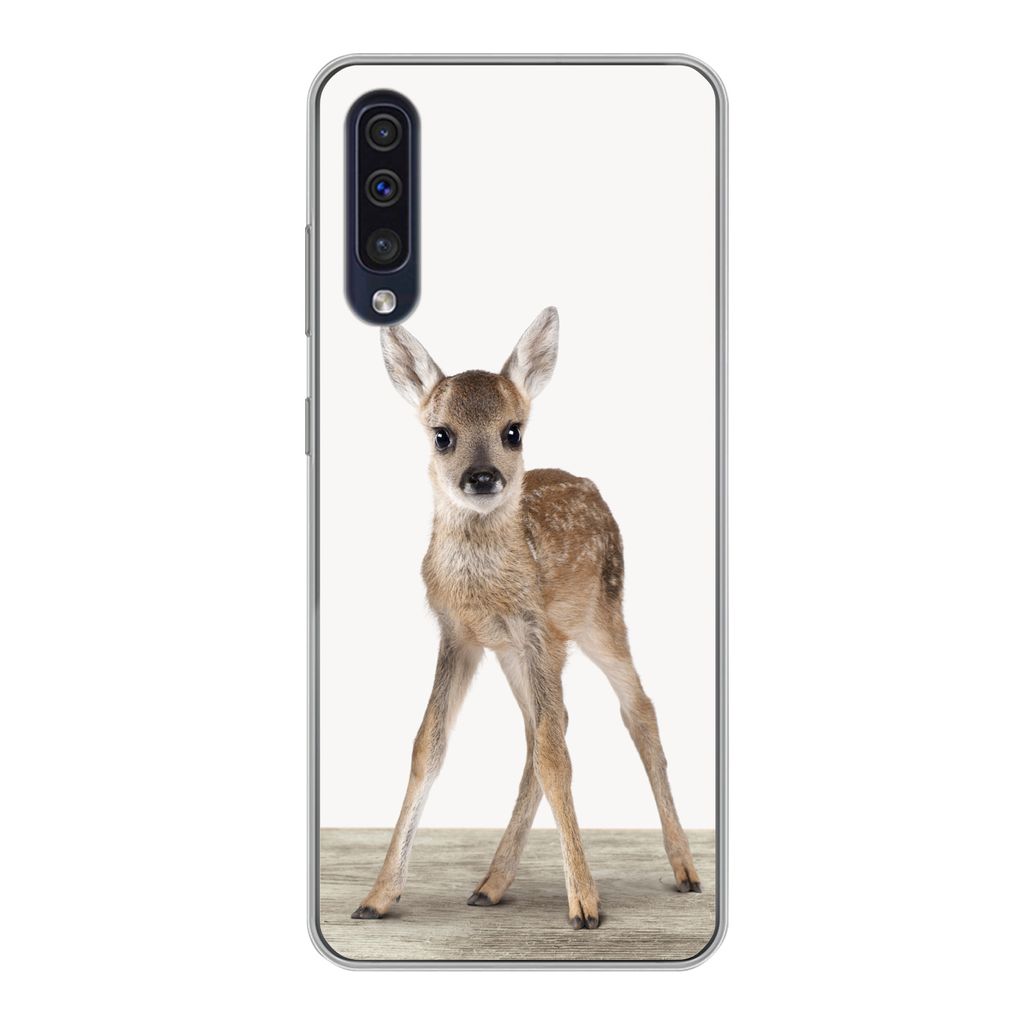 MuchoWow Handyhülle Schutzhülle Hülle für Samsung Galaxy A30s Hirsche - Baby-Hirsche - Tiere - Mädchen - Jungen - Kinder Silikon Softcase Ha...