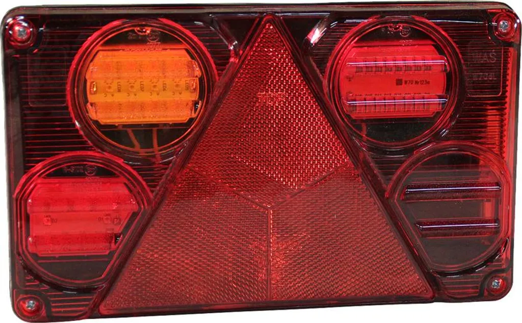 Feu arrière LED rectangulaire gauche 393+WAS - 232x142mm pour remorque