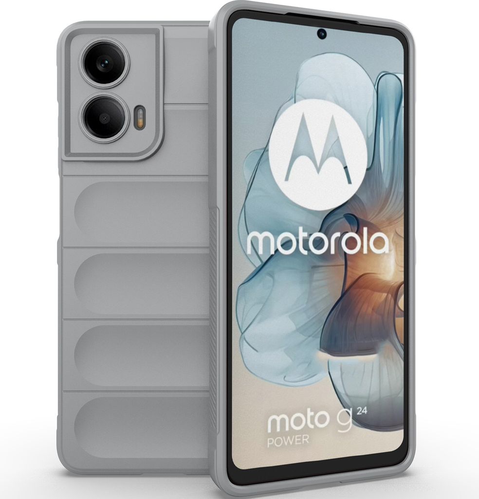 Handyhülle für Motorola Moto G24 Power Weich TPU Silikon Stossfest Anti-rutsch Hülle Grau