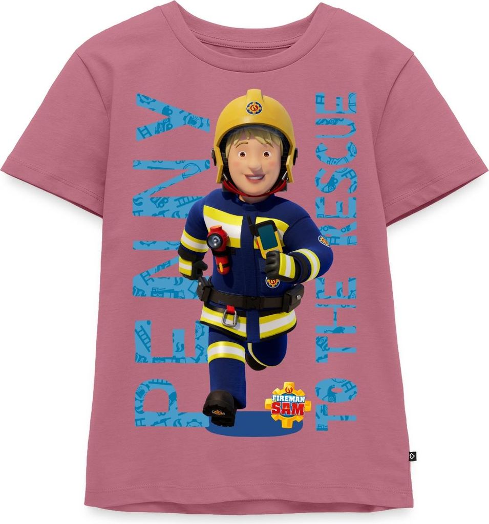 Spreadshirt Feuerwehrmann Sam Penny To The Rescue Kinder Premium T-Shirt, 110/116 (4 Jahre), Mauve