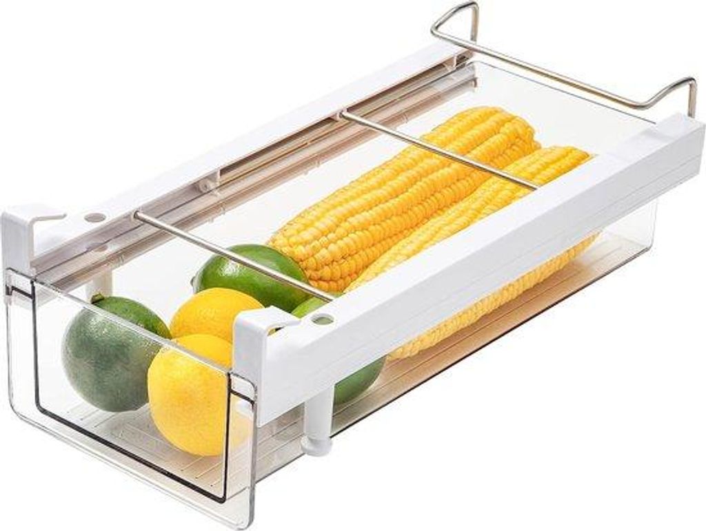 Kühlschrank Organizer, Kühlschrank Lade mit Griff, Ausziehbare Kühlschrank Lade Organizer Kühlschrank Aufbewahrungsbox für Käse, Delikatesse ...