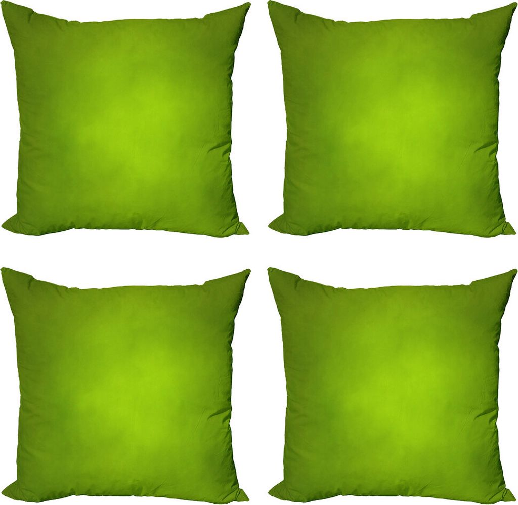 ABAKUHAUS Salbei Kissenbezug Set (4 Stück), Abstract Green Blur Eco, Moderner Doppelseitiger Digitaldruck, 45 cm x 45 cm, Lime Green