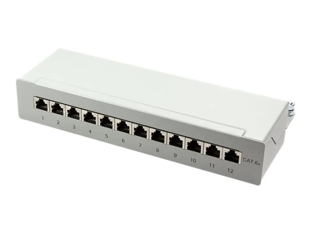 Patch Panel Cat 6A Blindé 12 Ports Haute Densité pour Boîtier Réseau