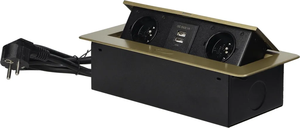 Gagnez de la Place avec ce Bloc Prises Encastrable Laiton 2 USB ORNO
