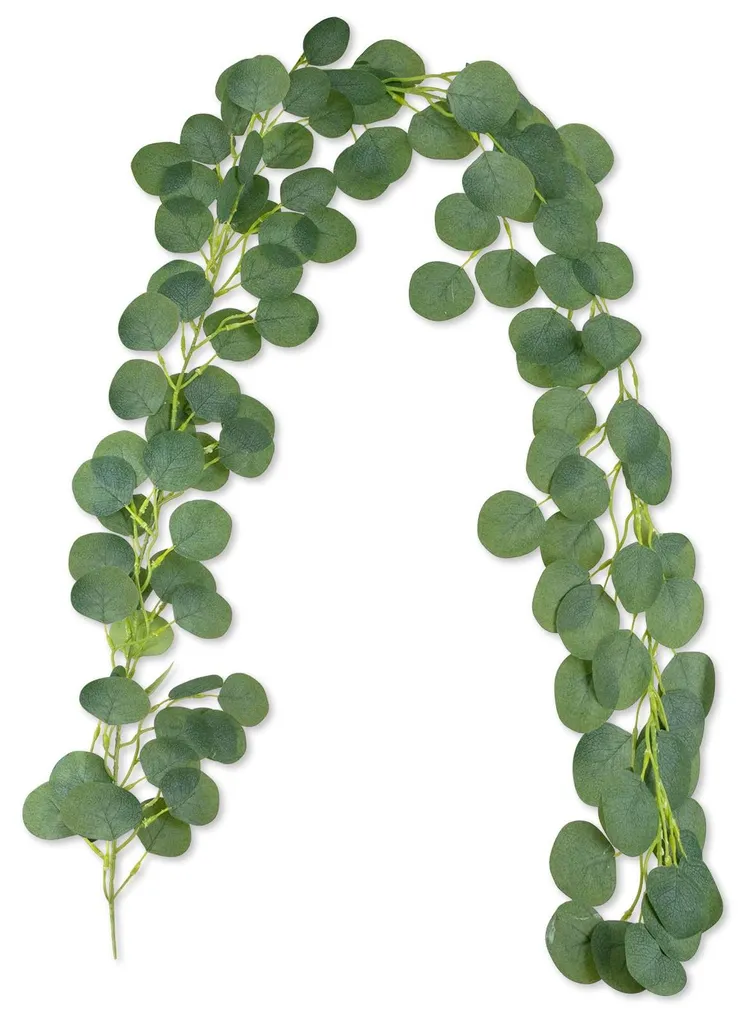 Couronne d'eucalyptus artificielle 2m : déco sans entretien ni chute