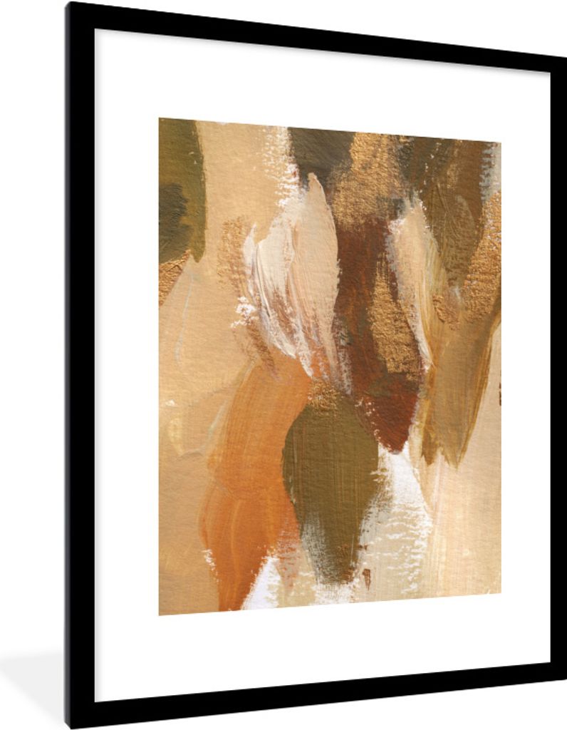MuchoWow Gerahmtes Poster Aquarellfarbe - Herbst - Orange 60x80 cm - Poster mit Schwarzem Bilderrahmen Wandposter Rahmen Foto Bilder - Wohnzimmer...