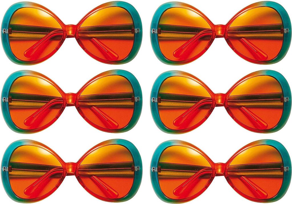 Flower Power Hippie-Brille (6 Stück) Produktbild 