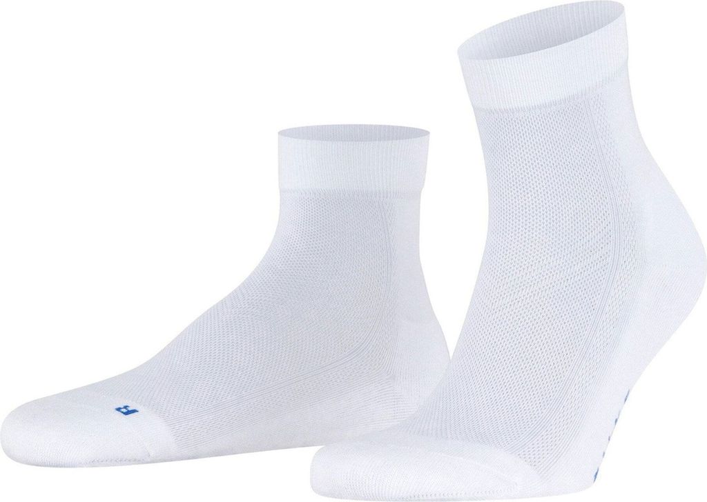 FALKE Herren Quarter-Socken - Cool Kick, Socken, Polyester, Logo, einfarbig Weiß 46-48
