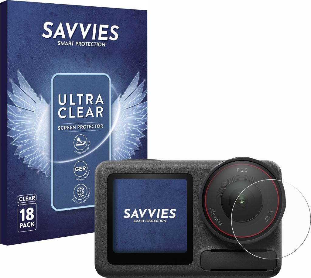 18x Für DJI Osmo Action 5 Pro (Linse) Schutzfolie Savvies Displayschutz Display Schutz Folie Klar Transparent