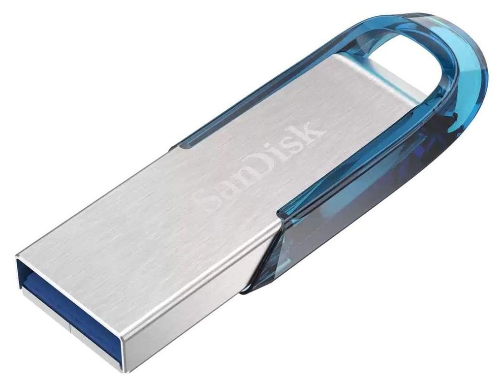 SanDisk Ultra Flair USB-Stick 128 GB USB Typ-A 3.2 Gen 1 (3.1 Gen 1) Blau, Silber