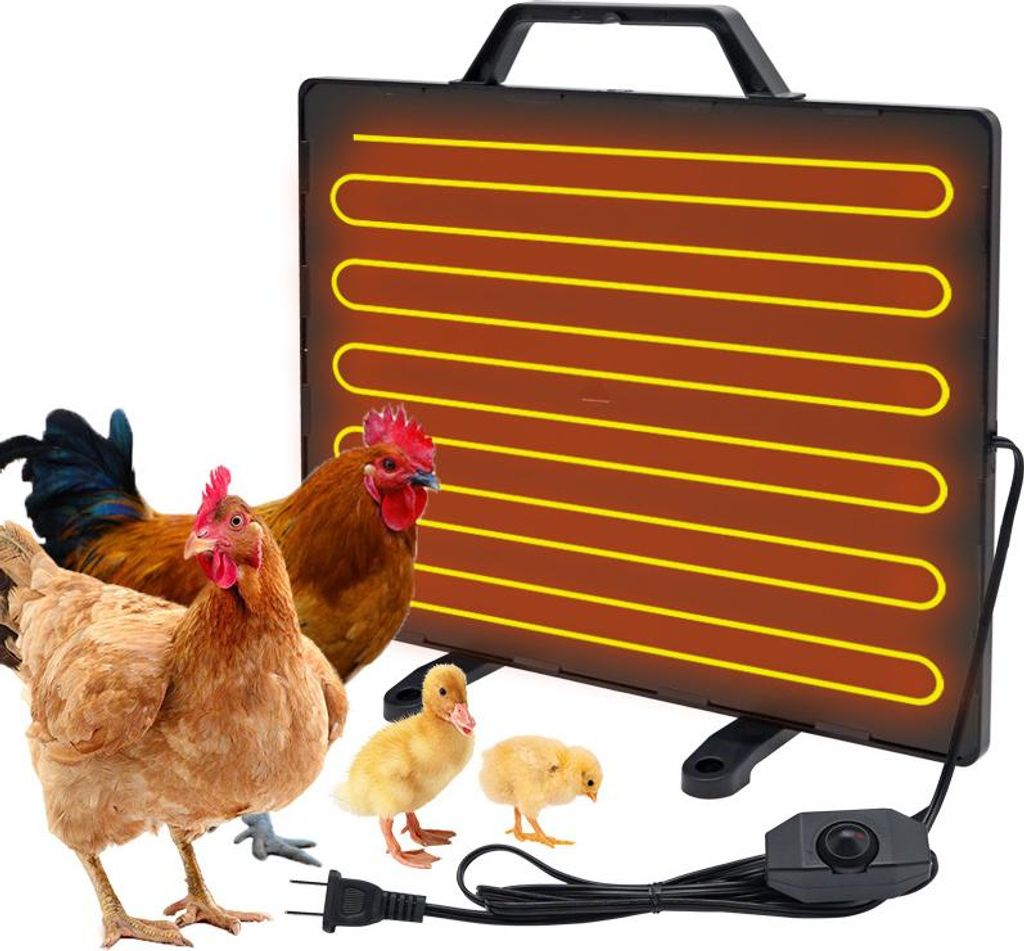 Tier-Wärmepanel 160W für Küken & Kleintiere, 220V Heizplatte mit Temperatursteuerung, Größe 39×29 cm