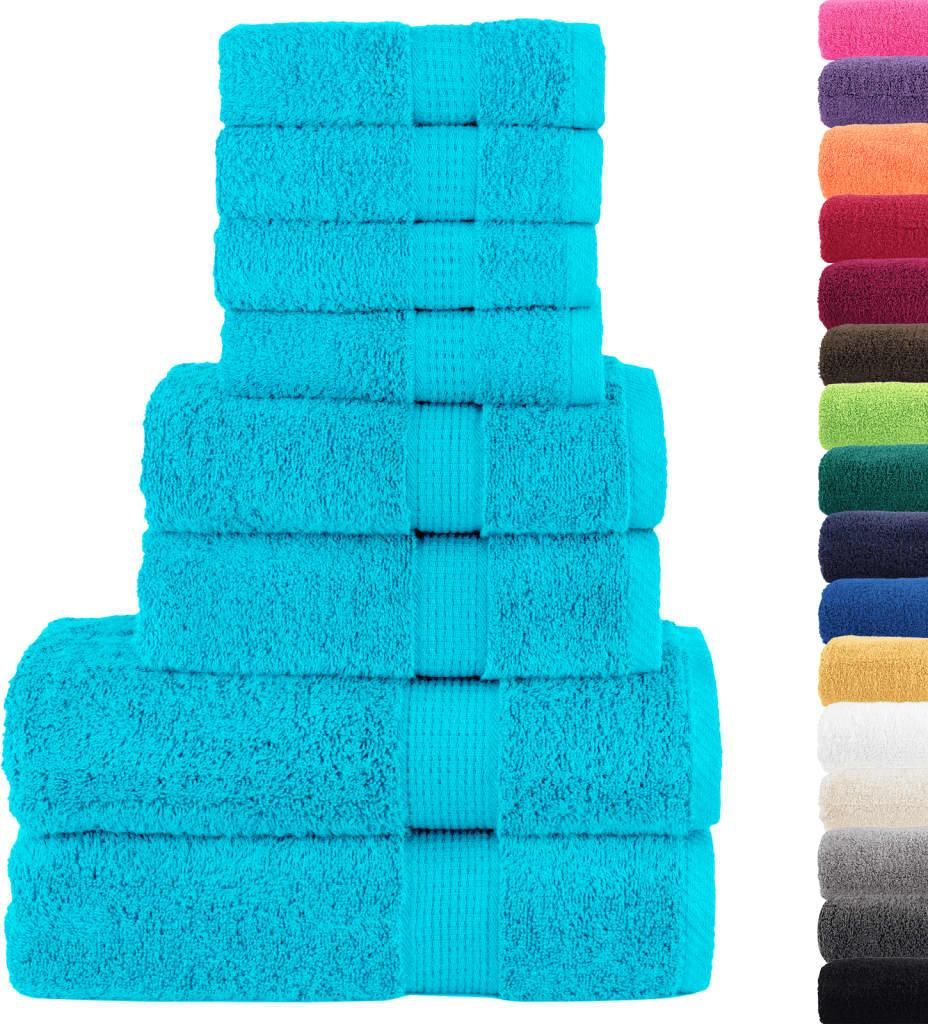 vidaXL 8 tlg. Premium-Handtuch-Set SOLUND Türkis 600 g/m²