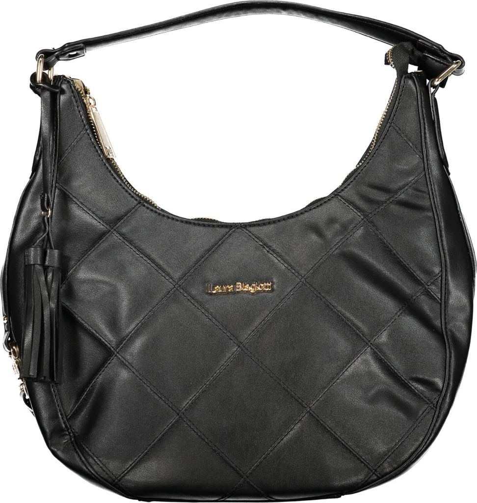 Elegante schwarze Handtasche mit verstellbarem Schultergurt und Reißverschluss