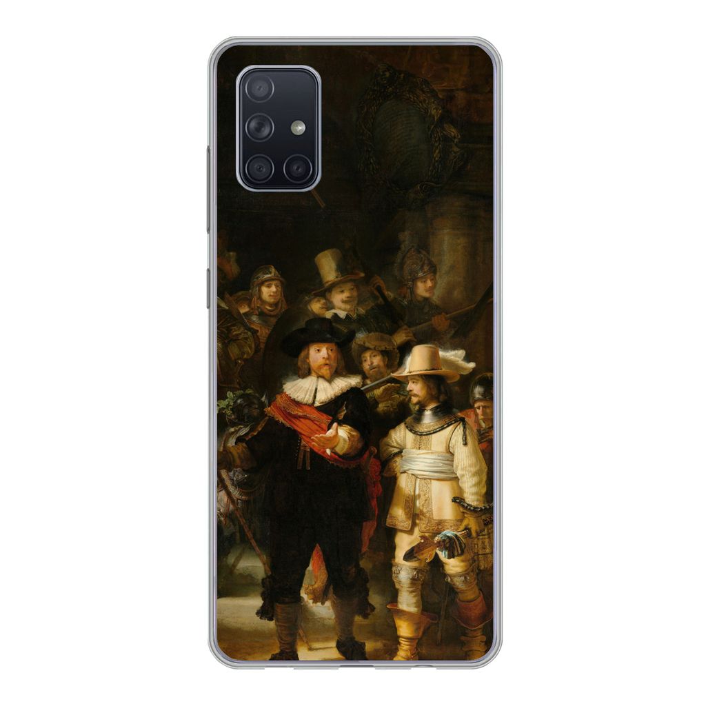 MuchoWow Handyhülle Schutzhülle Hülle für Samsung Galaxy A71 Die Nachtwache - Gemälde von Rembrandt van Rijn Silikon Softcase Handy Hülle -...