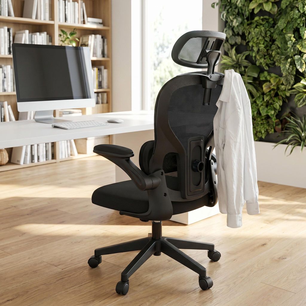 Chaise de bureau ACXIN pour le télétravail, noire : chaise Image du produit 