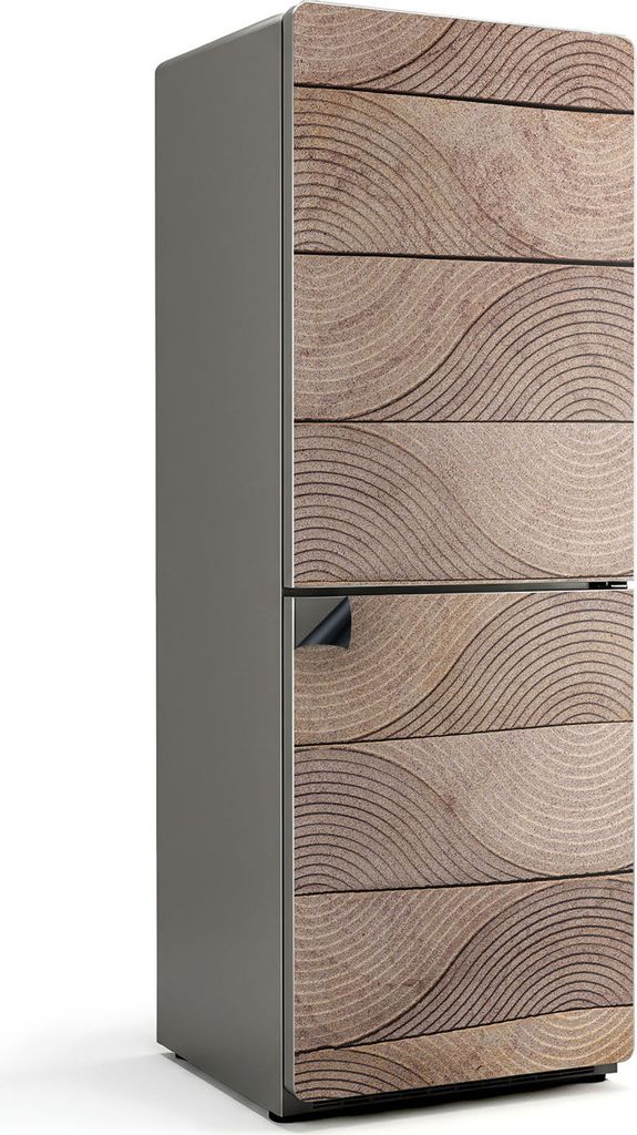 Wellenförmiges Holzmuster – Magnetische Kühlschrank Abdeckung – Dekorfolie magnetisch Küche – Kühlschrank Magnet Deko – selbstklebende ...