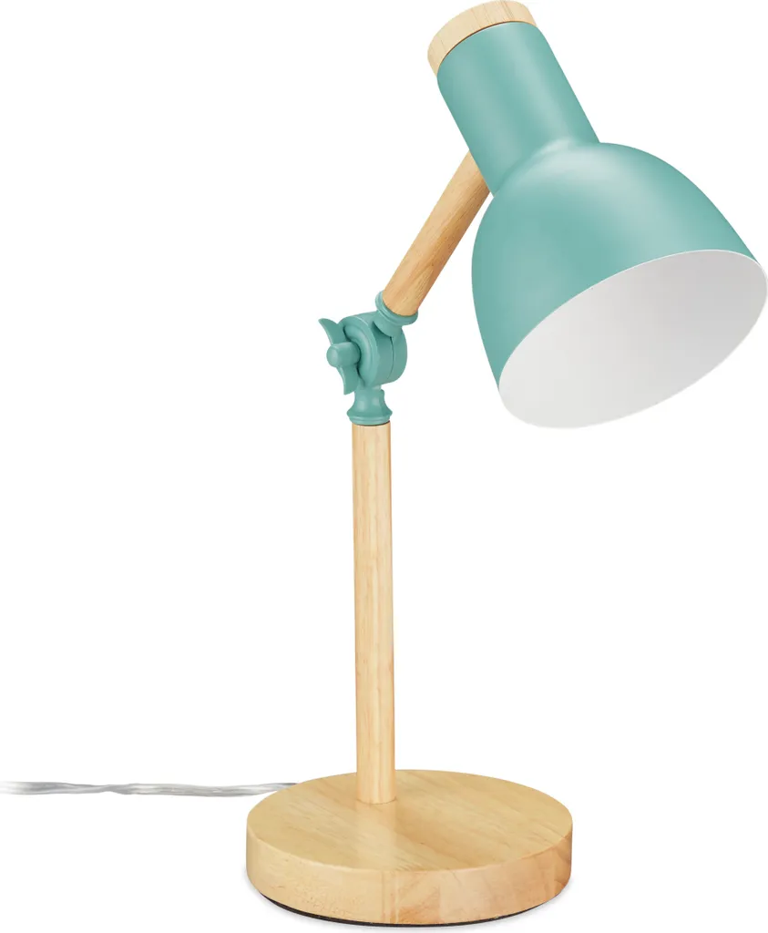 lampada da tavolo relaxdays in legno regolabile